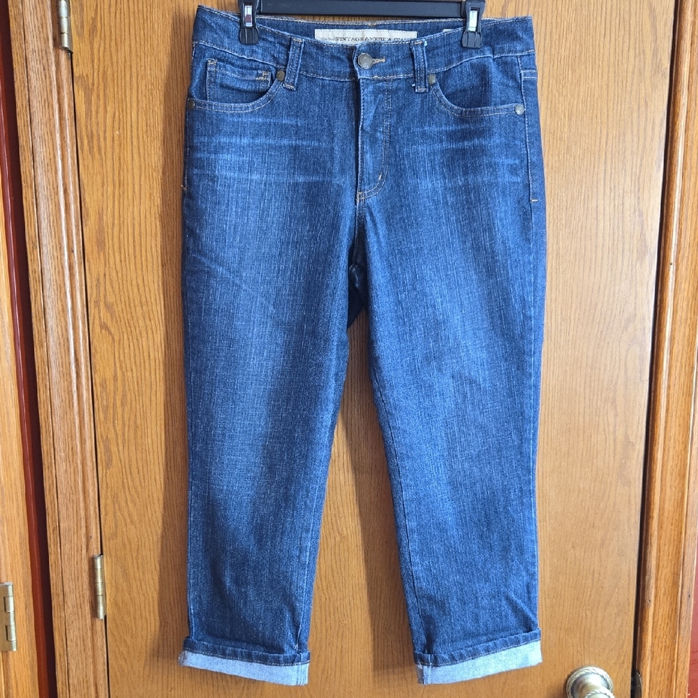 Nine West Blue Ankle Cropped Jeans Classic Style